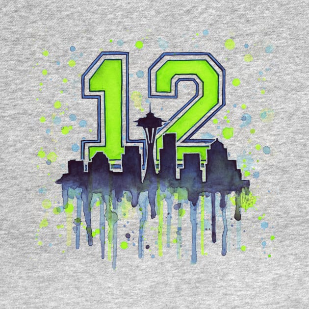 Seahawks 12th Man Art by Olechka